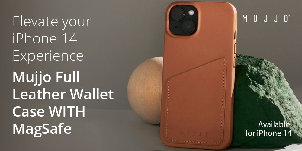 Introducing the Updated Mujjo Leather Wallet Case WITH MagSafe for iPhone 14