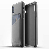 Mujjo Full Leather Wallet case for Apple iPhone Xs, iPhone X - Gray