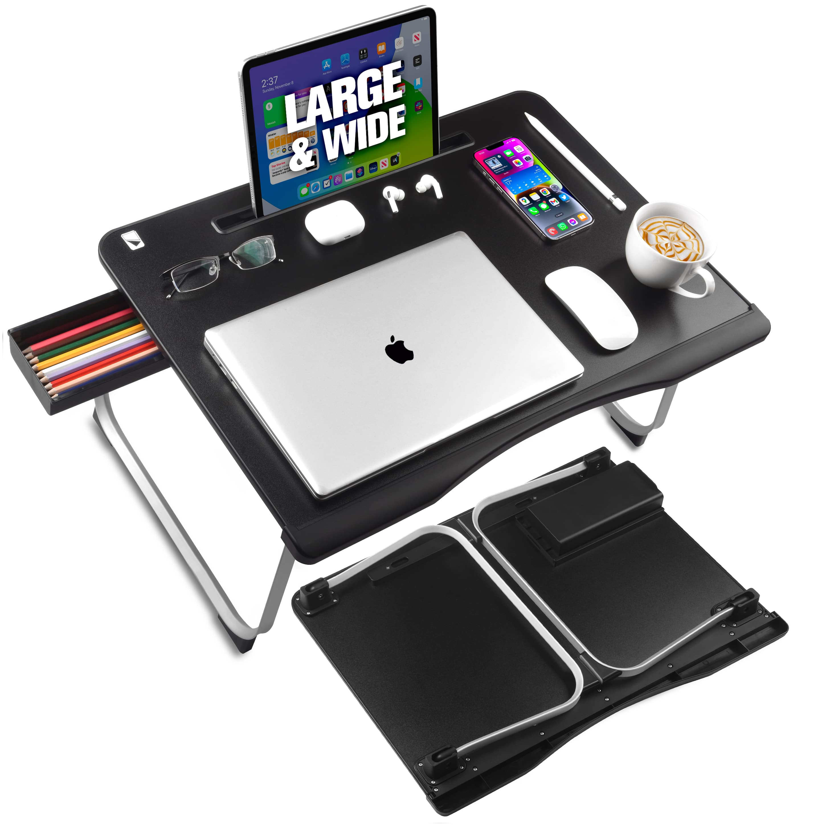 Cooper Mega Table & Mega Table Plus - Large Folding Table Stand for Couch, Bed, Desk & Floor