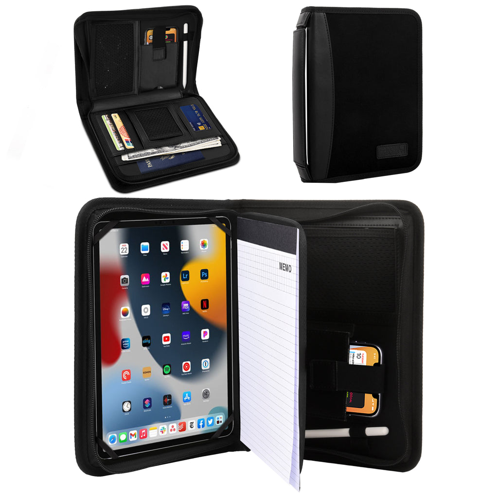 thumbnail interactive-video image 1 of Leather Portfolio Case With Kickstand & Card Slots For IPad Air / IPad Pro 10.5 1 of 4