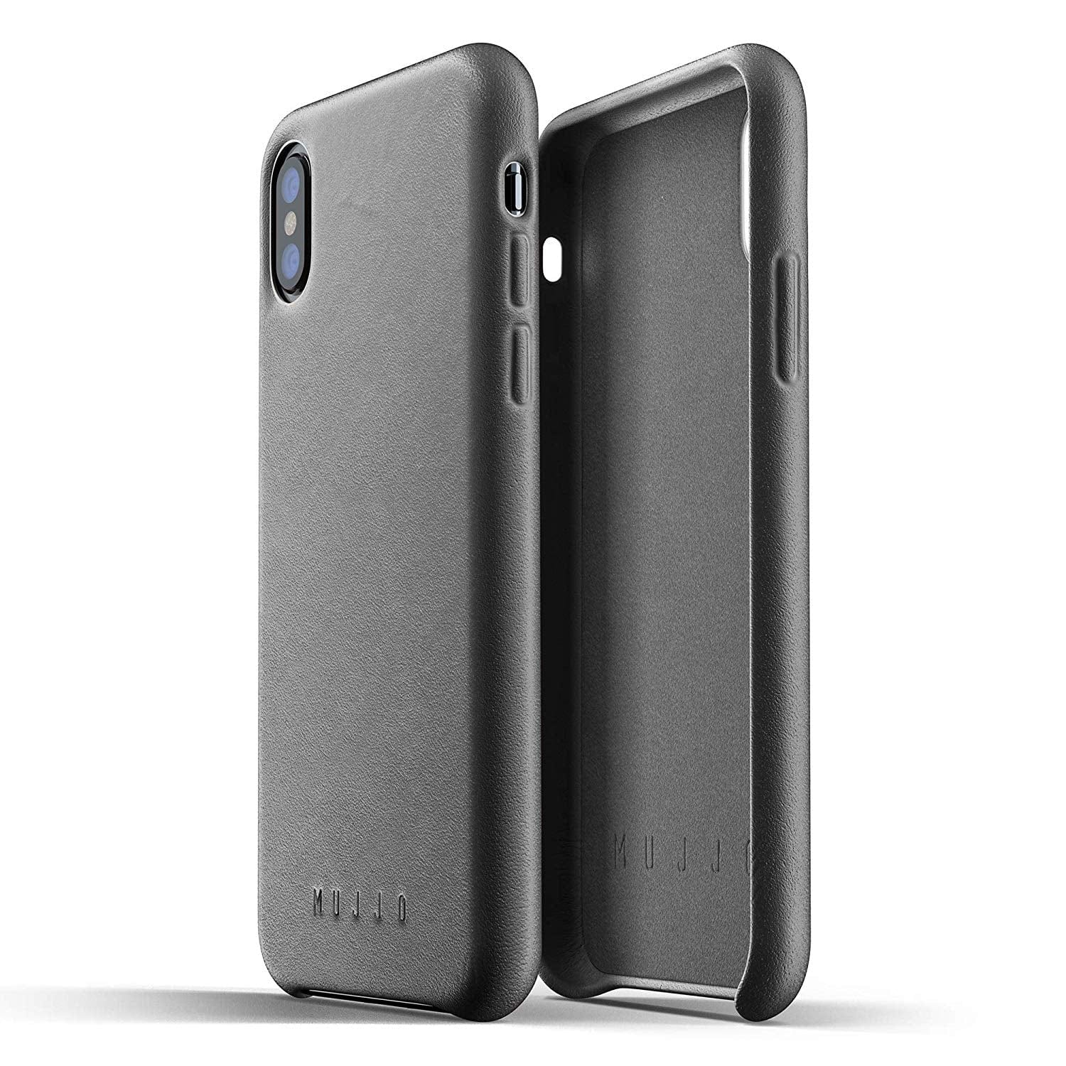 Mujjo Full Leather case for Apple iPhone Xs, iPhone X - Gray
