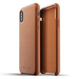 Mujjo Full Leather case for Apple iPhone Xs, iPhone X - Tan