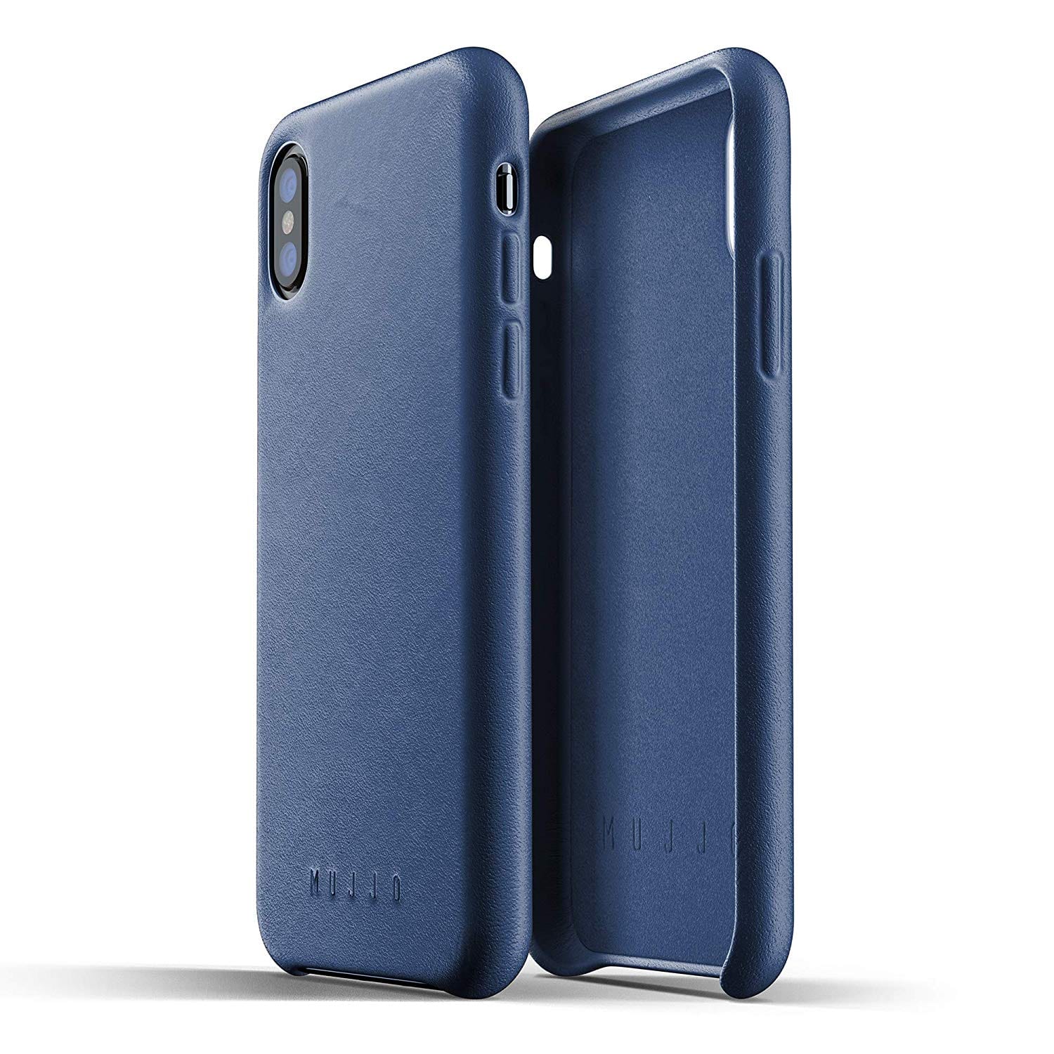 Mujjo Full Leather case for Apple iPhone Xs, iPhone X - Morocco Blue