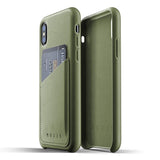 Mujjo Full Leather Wallet case for Apple iPhone Xs, iPhone X - Olive Green