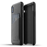 Mujjo Full Leather Wallet case for Apple iPhone Xs, iPhone X - Black