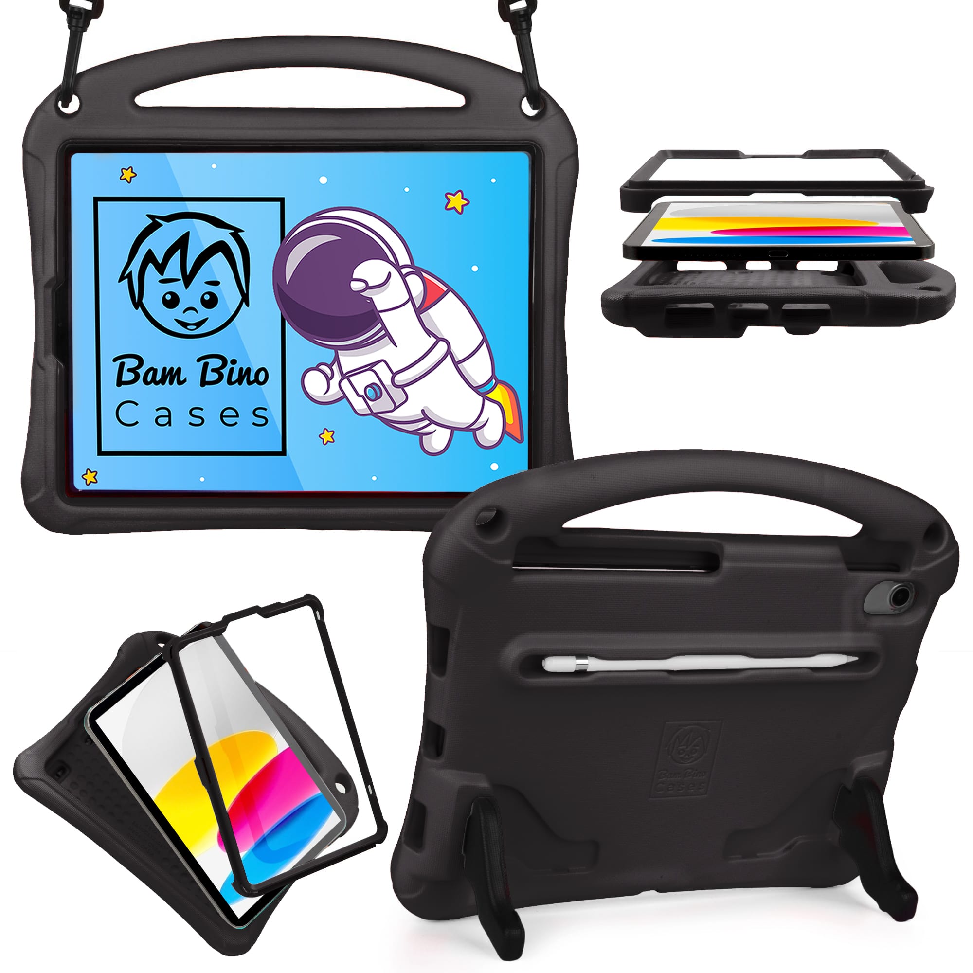 Bam Bino Space Suit Super Rugged Kids case with Screen Guard for iPad Pro 11 (4th-3rd-2nd-1st Gen)