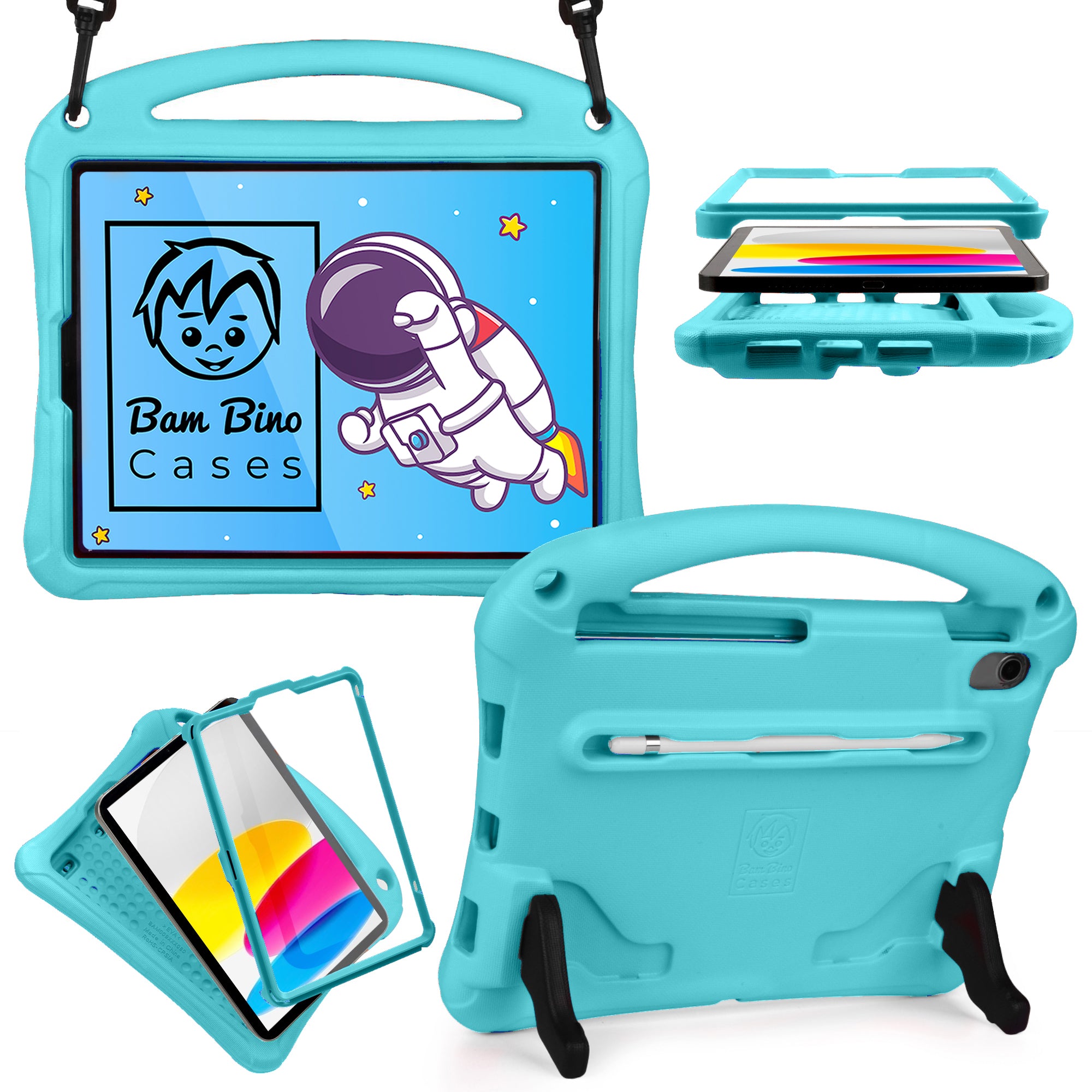 Bam Bino Space Suit Super Rugged Kids case with Screen Guard for iPad 10.2 (9th-8th-7th Gen)