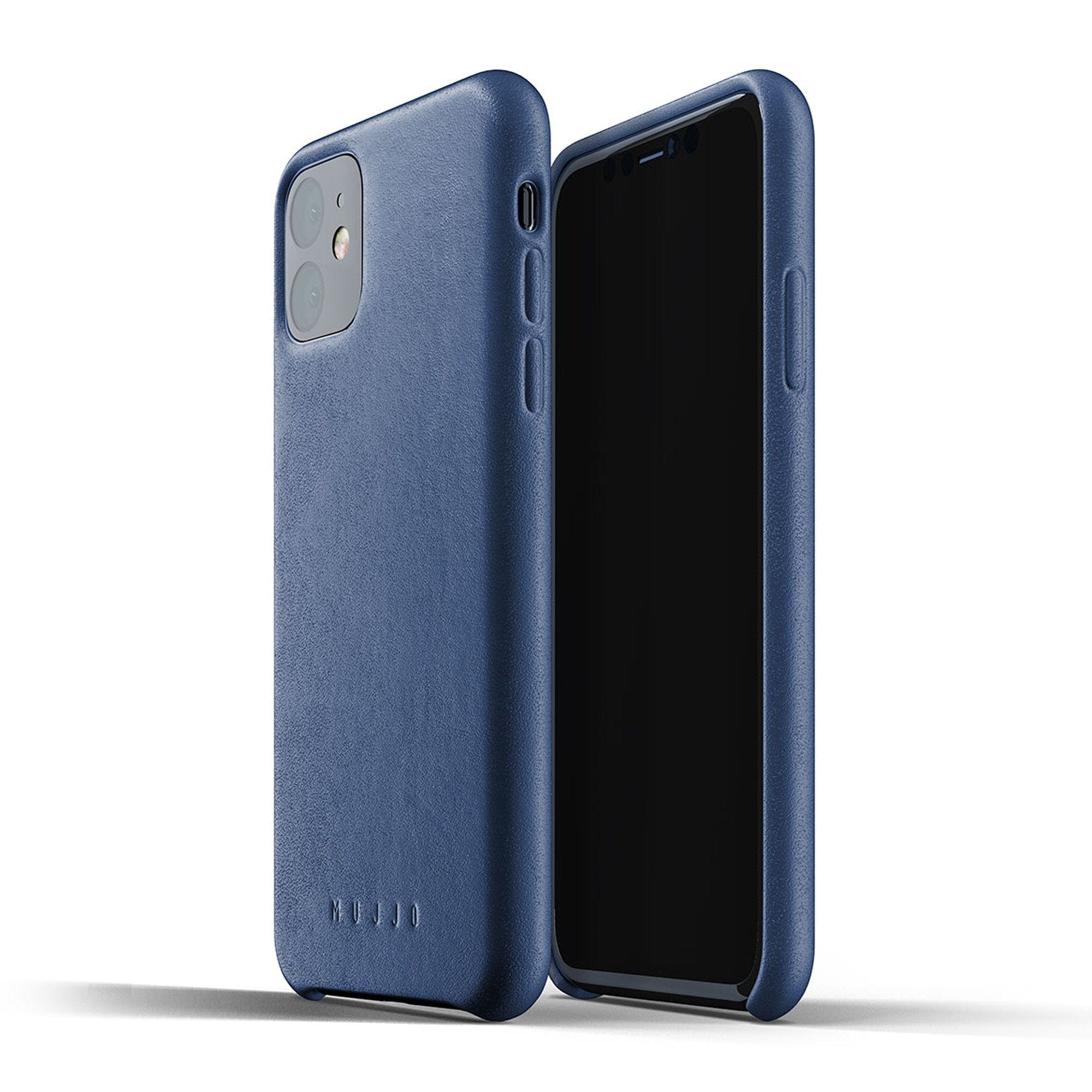 Mujjo Full Leather case for iPhone 11 in Monaco Blue